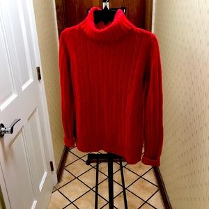 J Crew Wool Blend Cable Turtleneck NWOT Medium